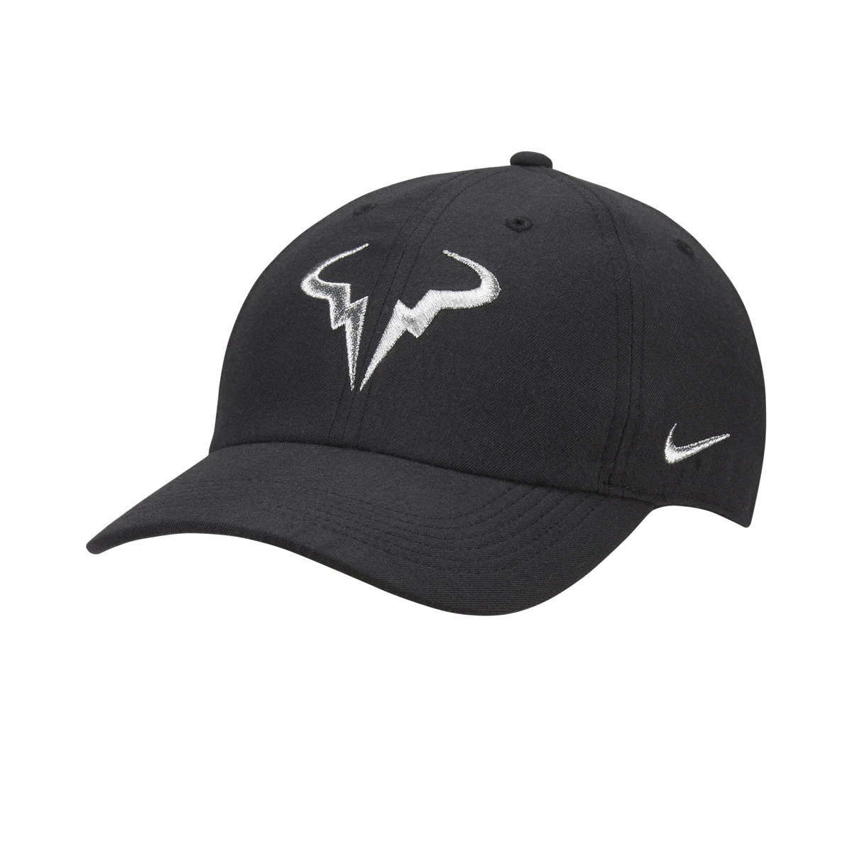 Nike AeroBill Rafa Heritage86 hat in Black w/Metallic Silver [850666-014] from the Holiday 2021 tennis collection